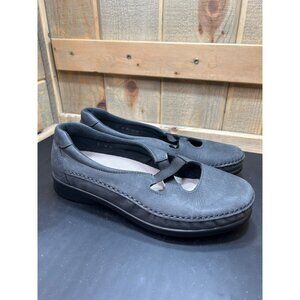 SAS Womens Tripad Comfort Black Suede Loafers Size 9W